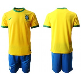 Camisolas de Futebol Brasil Criança Equipamento Principal 2020 Manga Curta